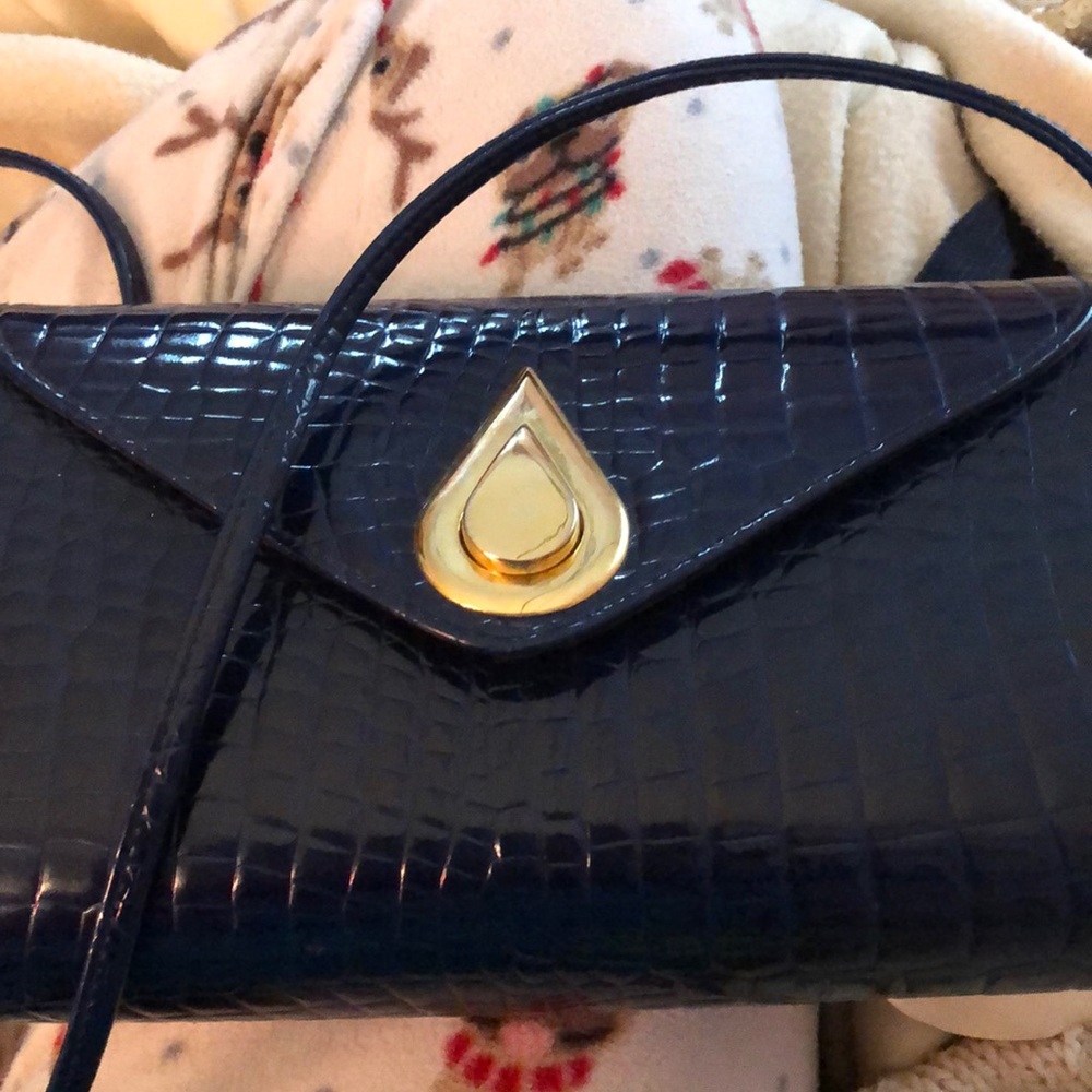 Crossbody crocodile skin bag